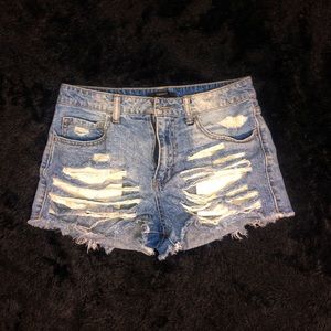 Forever 21 Distressed Jean Shorts